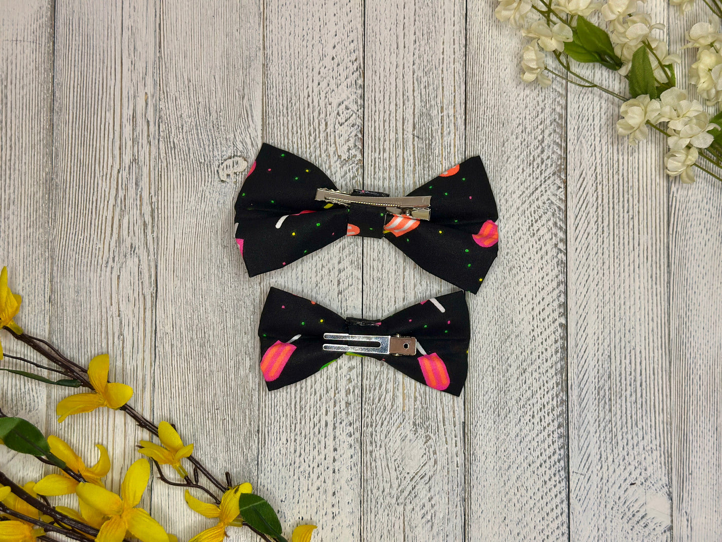 Neon Ice Popsicle Clip-on Bow Tie
