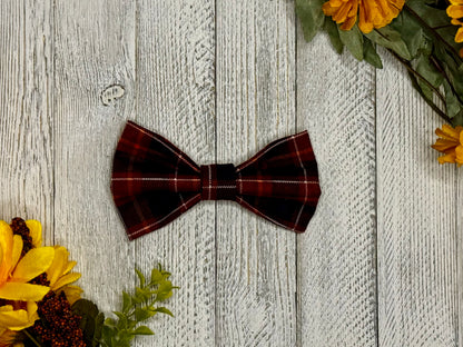 Fall Plaid Slip-on Bow Tie