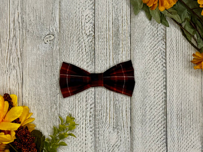 Fall Plaid Slip-on Bow Tie