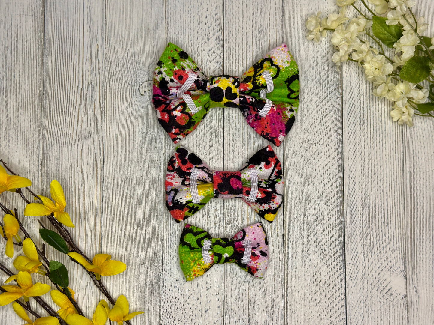 Tie Dye Skulls Slip-on Bow Tie