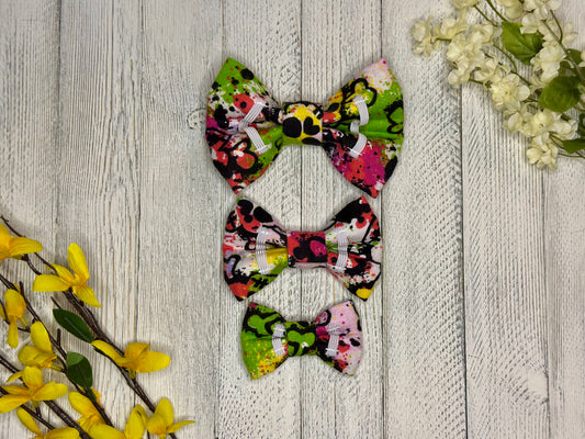 Tie Dye Skulls Slip-on Bow Tie