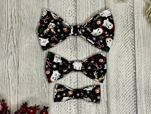 Holiday Ghosts Slip-on Bow Tie
