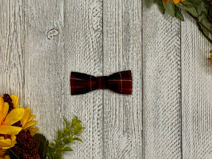 Fall Plaid Slip-on Bow Tie