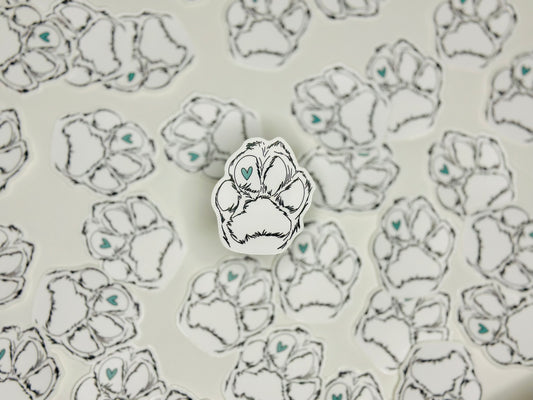 Blue Heart Paw Print