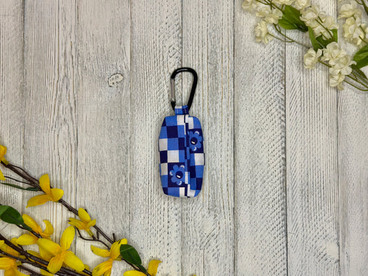 Checkered Flower Poop Bag Holder