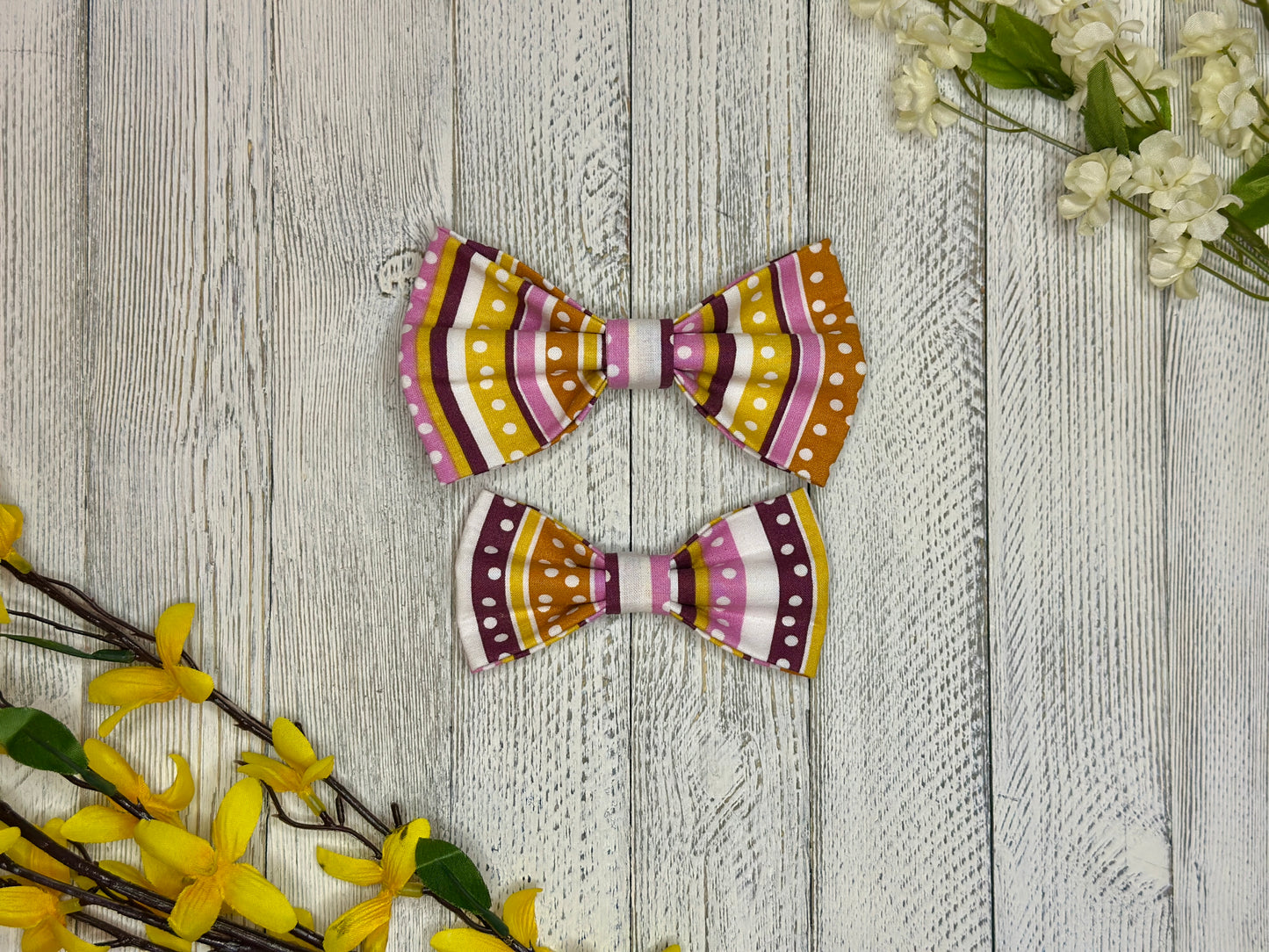 Retro Stripes Slip-on Bow Tie