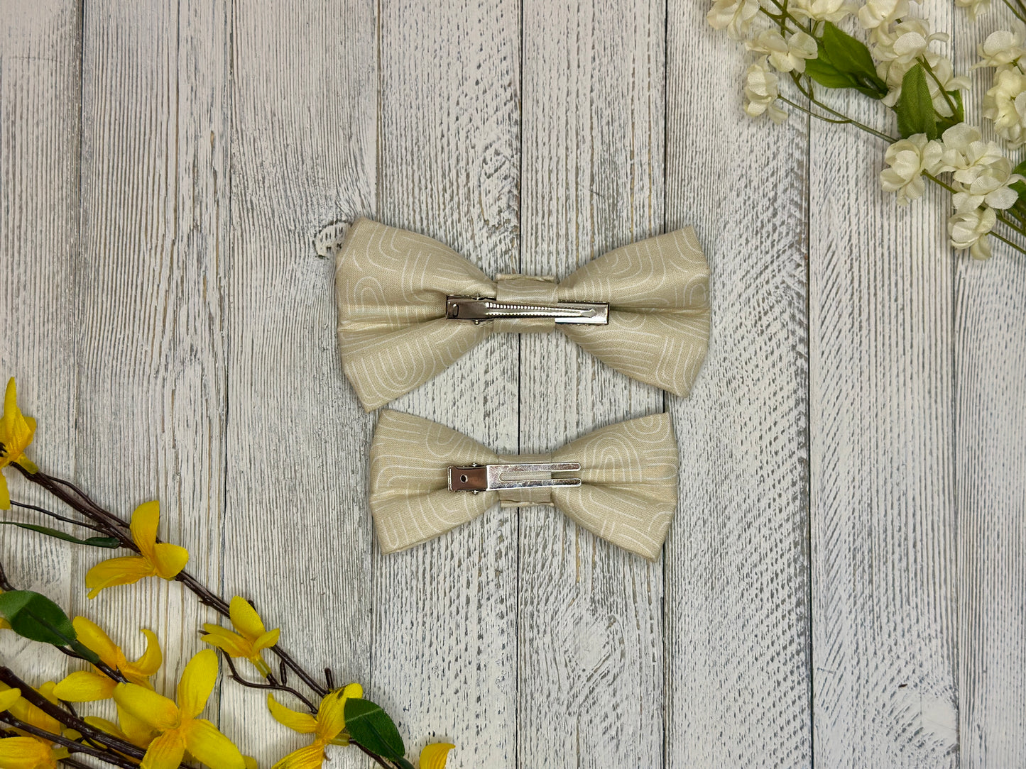 Light Boho Rainbow Clip-on Bow Tie