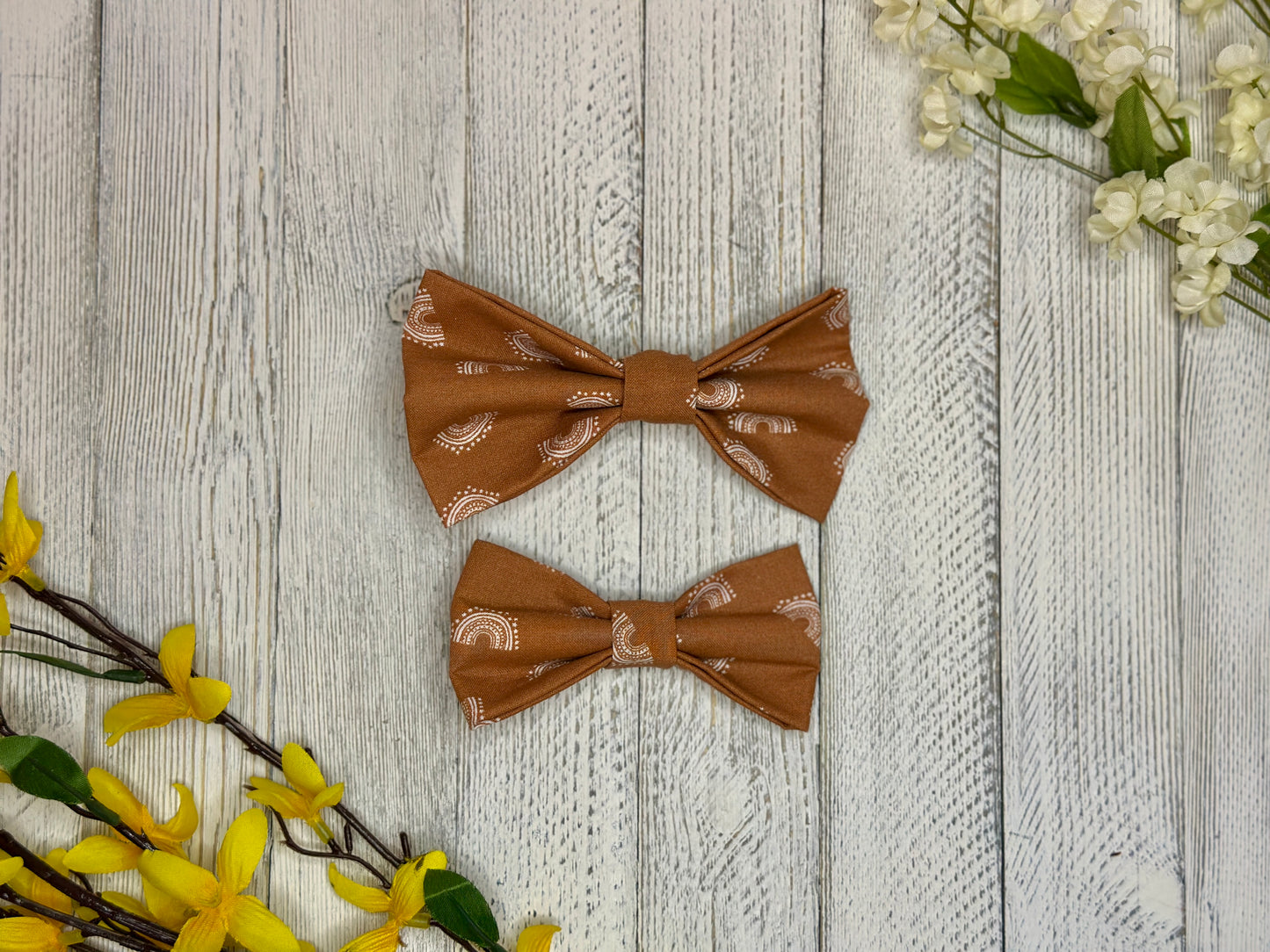 Dark Boho Rainbow Clip-on Bow Tie