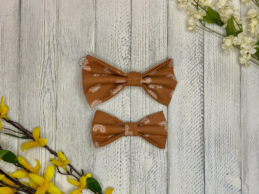 Dark Boho Rainbow Clip-on Bow Tie