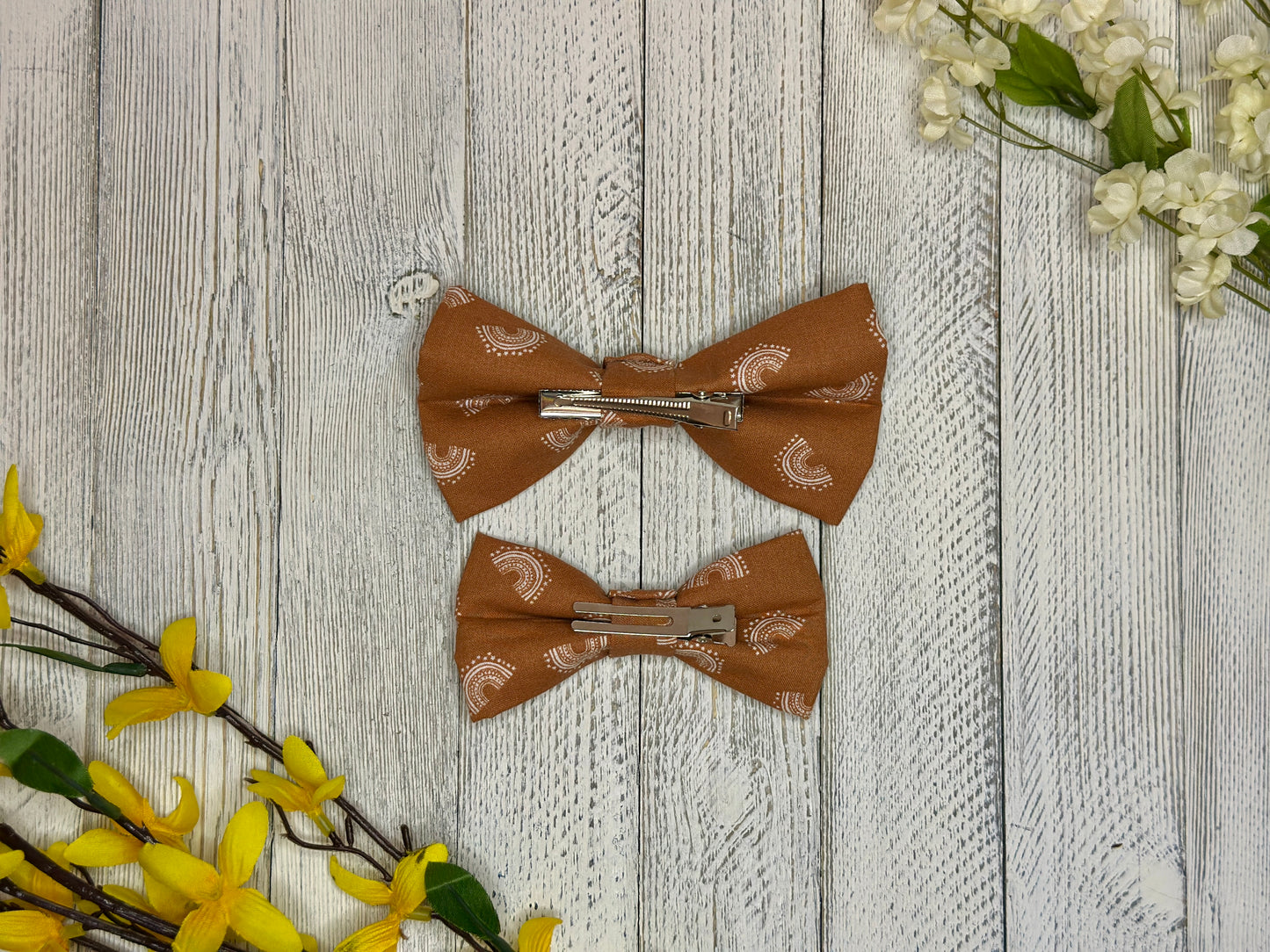 Dark Boho Rainbow Clip-on Bow Tie