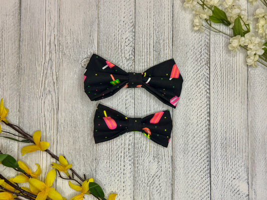 Neon Ice Popsicle Clip-on Bow Tie