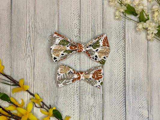 Out of the Jungle Leaves Clip-on Bow Tie