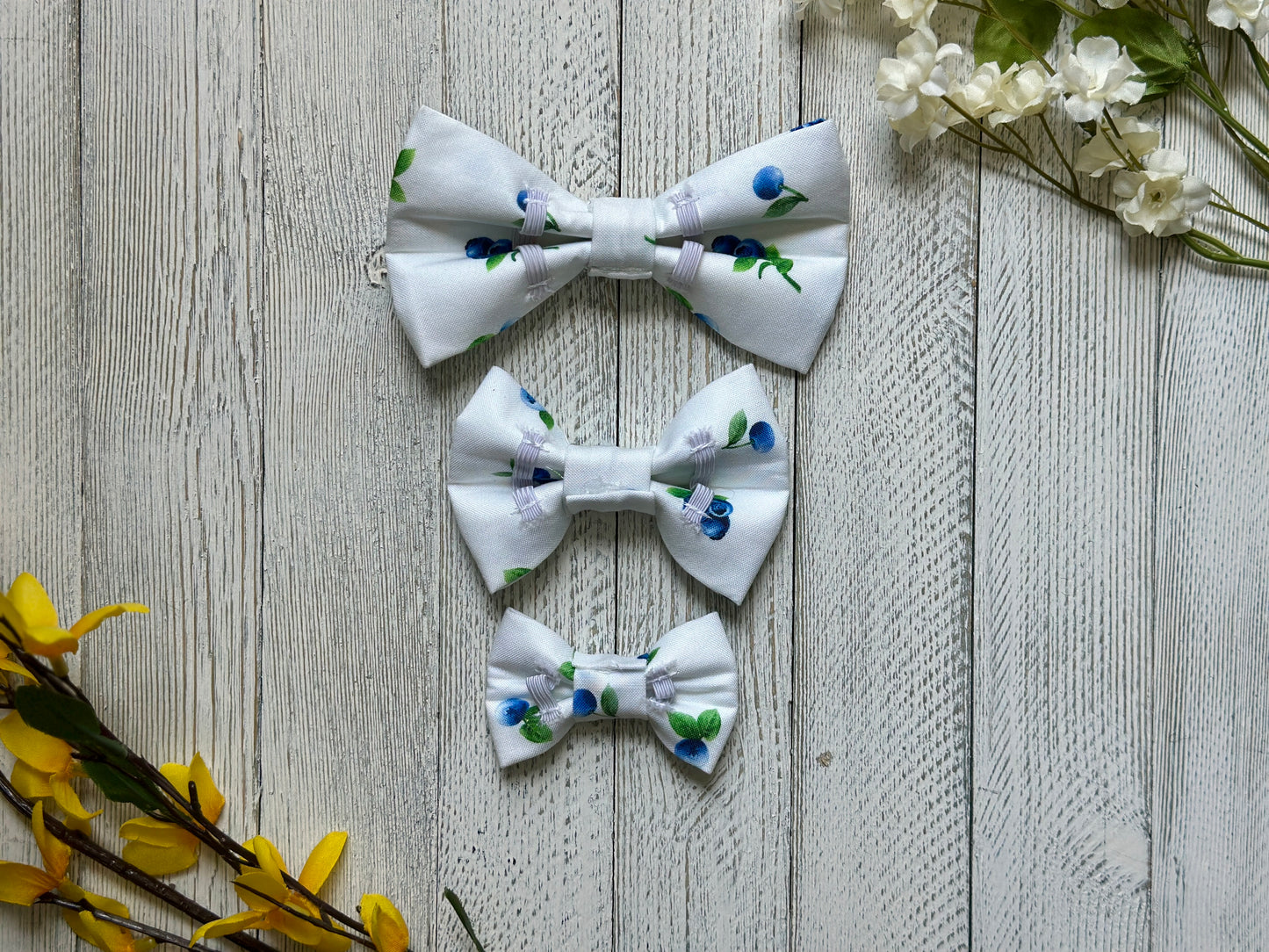 Field of Blueberries Slip-On Bow Tie