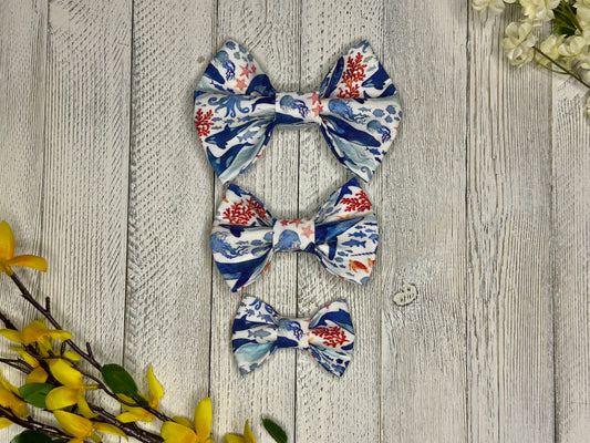 Sea Creatures Slip-on Bow Tie