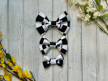 Checkered Slip-on Bow Tie